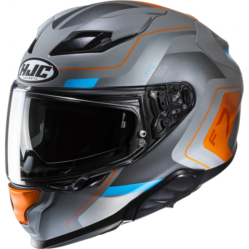 Casco moto integrale HJC F71 Arcan MC27SF grigio-blu-arancio