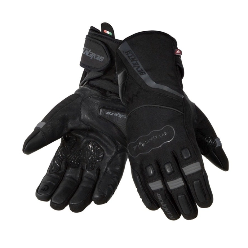 Guanti da moto SEVENTY DEGREES SD-T7 nero-grigio