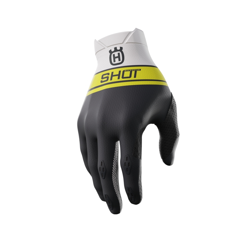 Guanti da motocross Shot Aerolite Husqvarna LE 2024 bianco-nero Saldi