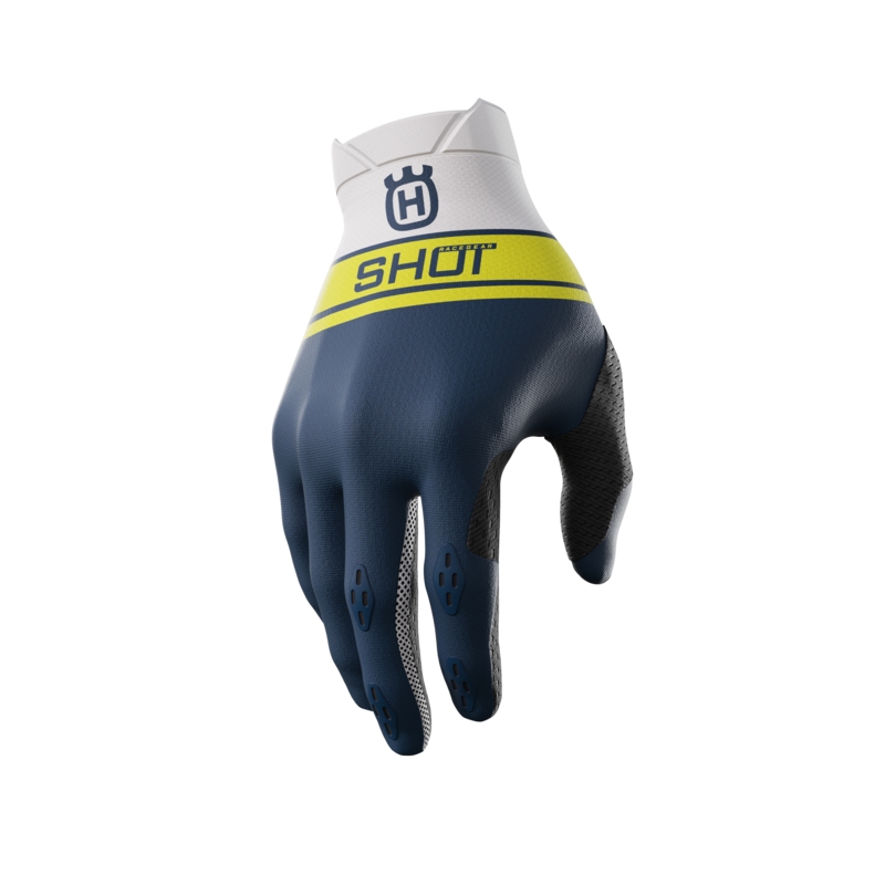 Guanti da motocross Shot Aerolite Husqvarna LE bianco-blu in offerta Saldi