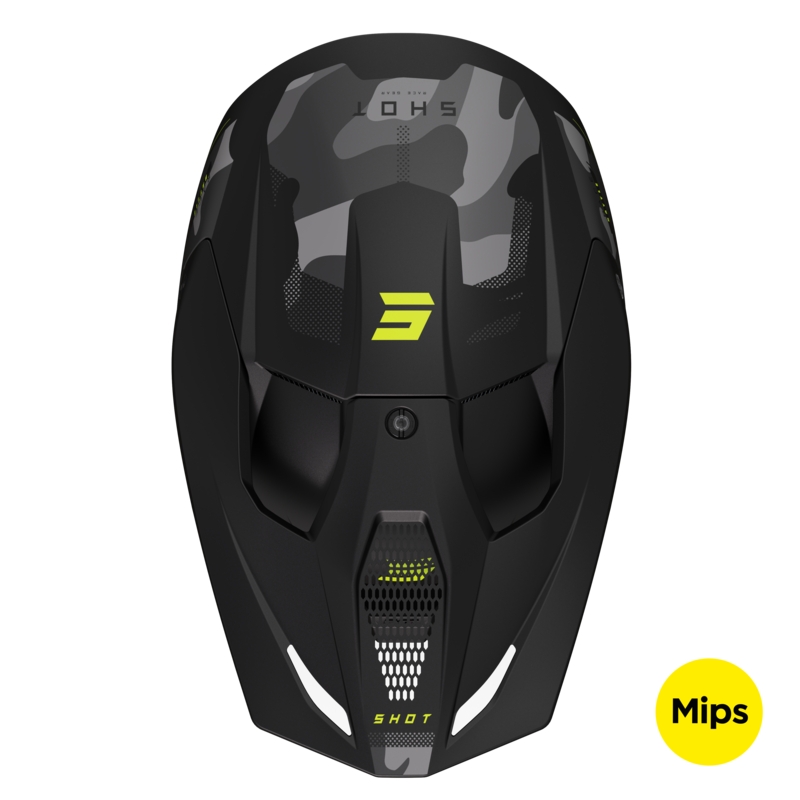 Casco Motocross Shot Race Battle Giallo Fluo Opaco Saldi