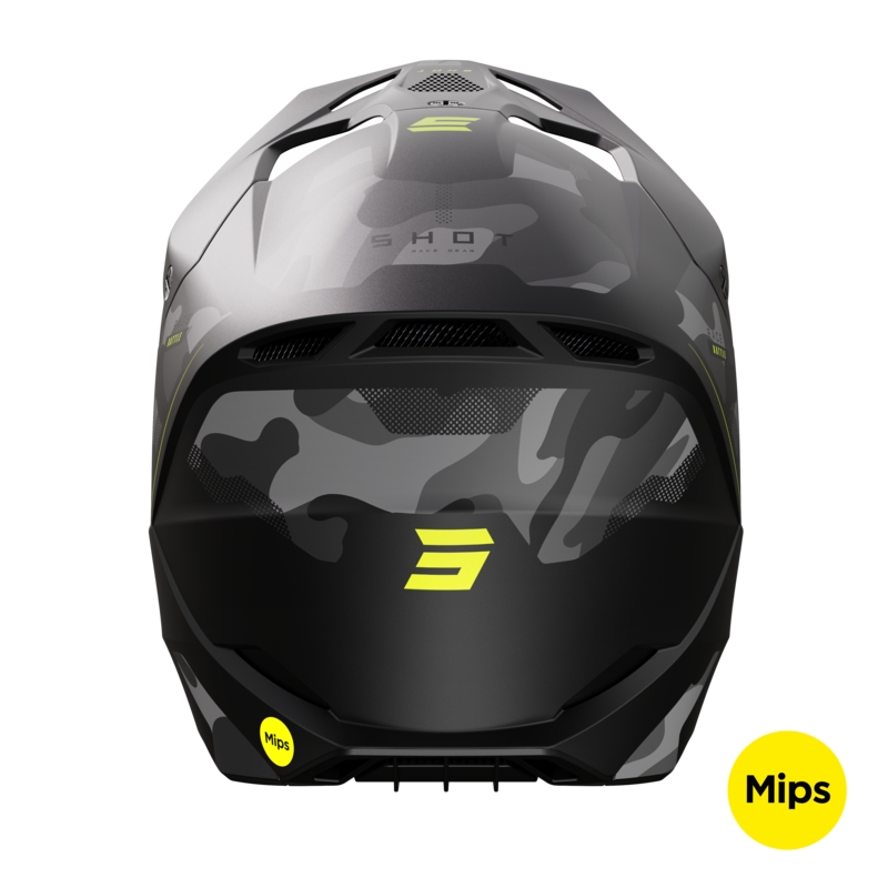 Casco Motocross Shot Race Battle Giallo Fluo Opaco Saldi
