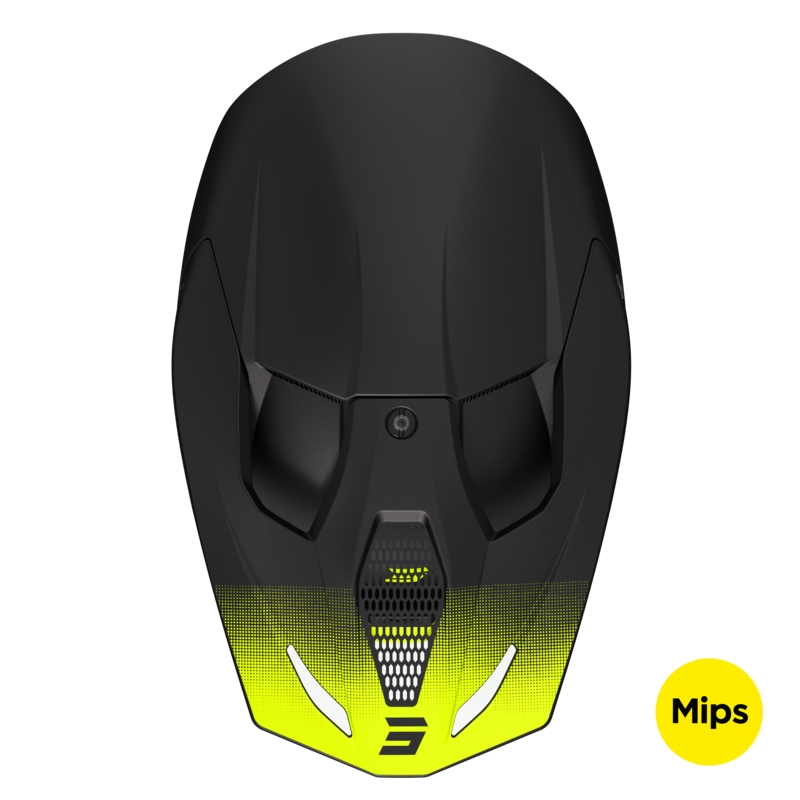 Casco da motocross Shot Race Raw nero-giallo fluo opaco Saldi