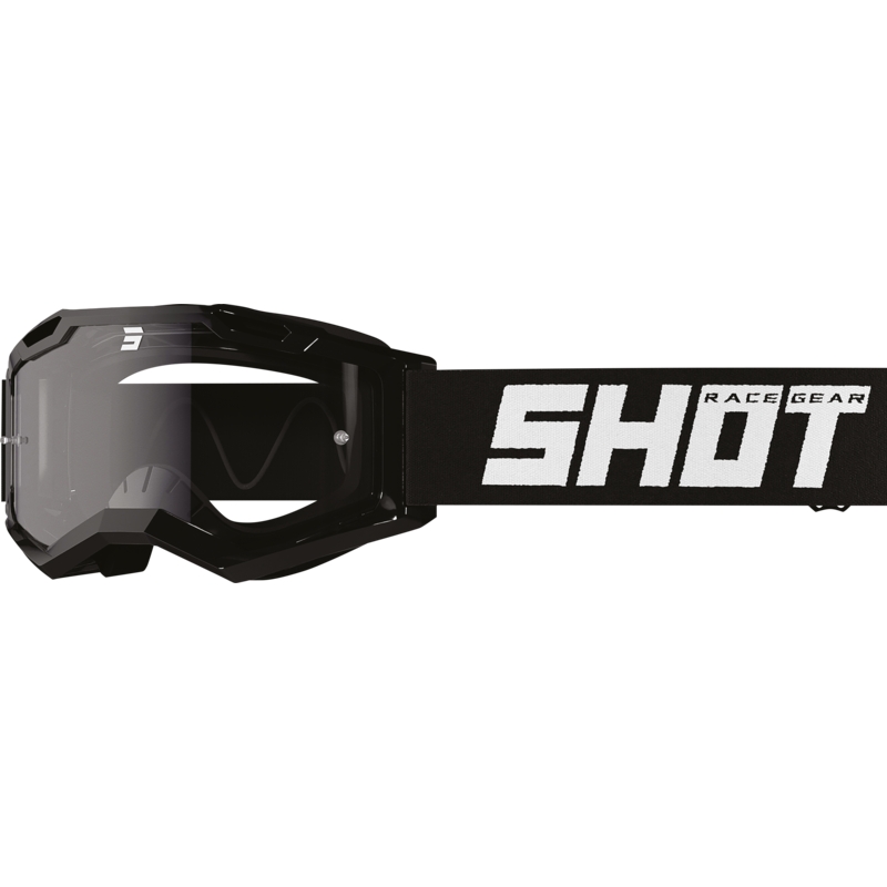 Occhiali da motocross per bambini Shot Rocket Kid 2.0 nero (plexi trasparente)