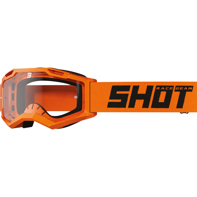 Occhiali da motocross per bambini Shot Rocket Kid 2.0 arancione (plexi trasparente)