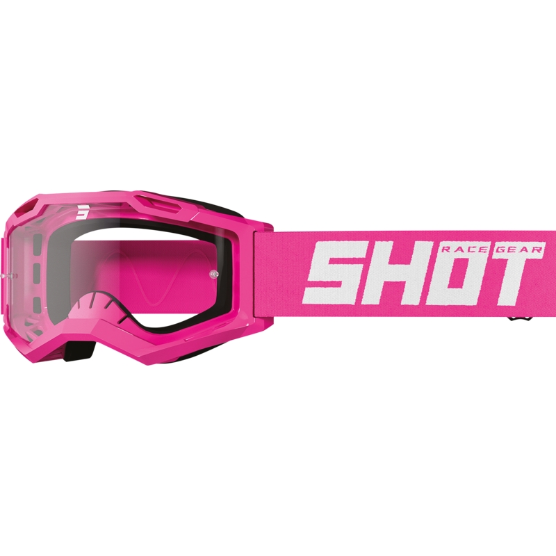 Occhiali da motocross per bambini Shot Rocket Kid 2.0 rosa (plexi trasparente)