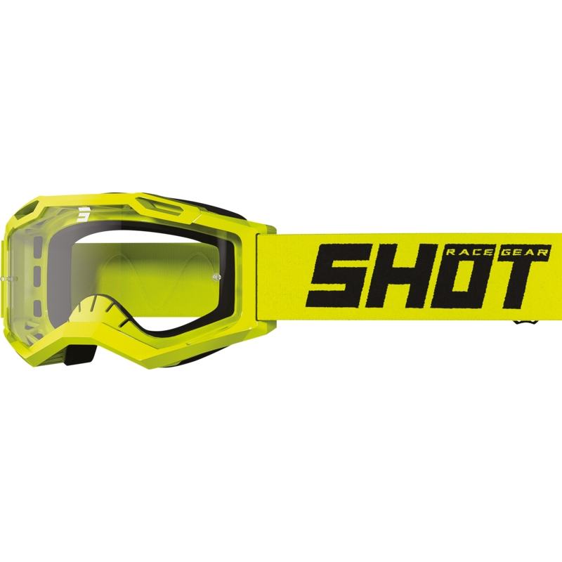 Occhiali da motocross per bambini Shot Rocket Kid 2.0 giallo fluo (plexi trasparente)