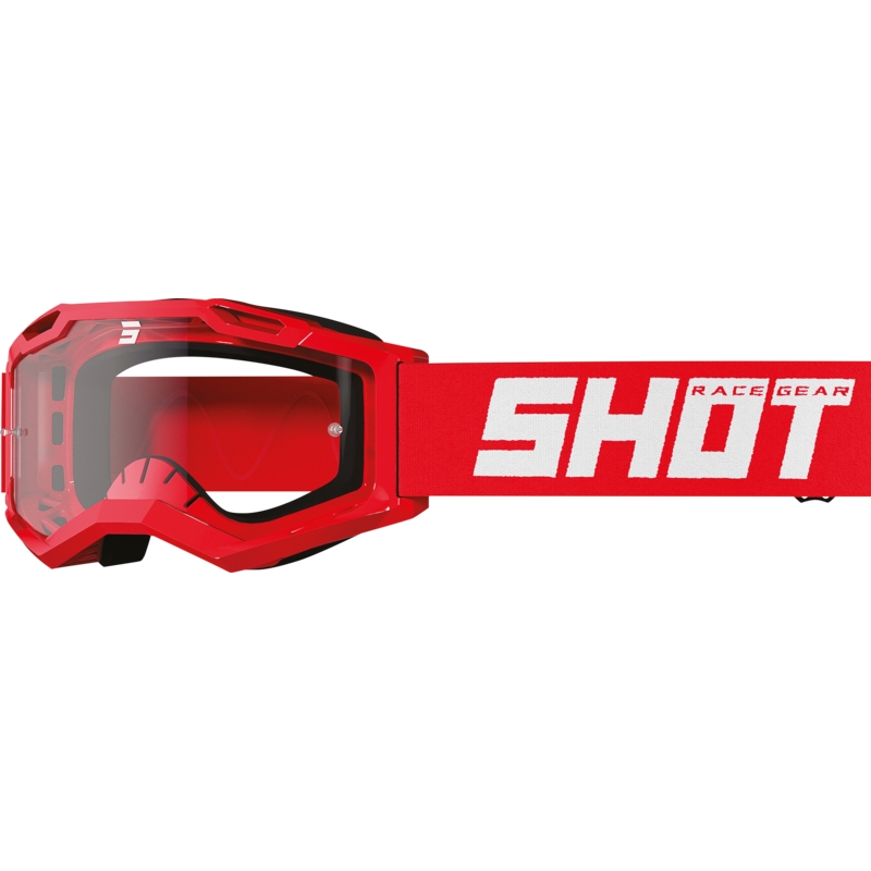 Occhiali da motocross per bambini Shot Rocket Kid 2.0 rosso (plexi trasparente)
