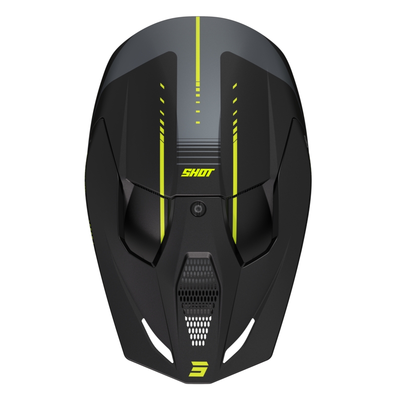 Casco da motocross Shot Furious Peak grigio-giallo fluo opaco