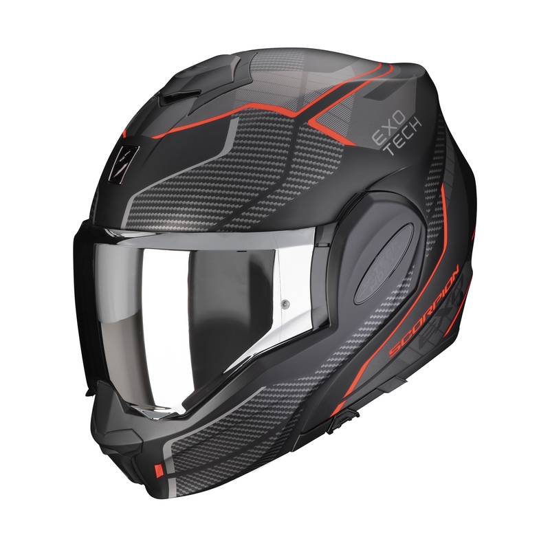 Casco ribaltabile Scorpion EXO-TECH EVO ANIMO nero-rosso Saldi