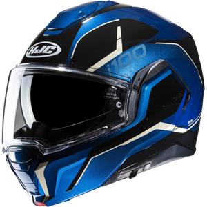 Casco moto HJC i100 Lorix MC2 nero-bianco-blu flip-up