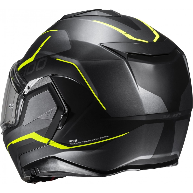 Casco moto HJC i100 Lorix MC3HSF nero-grigio-giallo flip-up