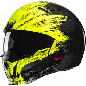 Casco aperto con maschera HJC i20 Furia MC3H nero-giallo fluo