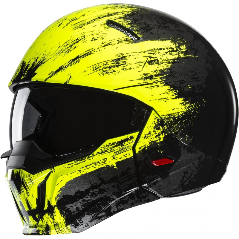 Casco aperto con maschera HJC i20 Furia MC3H nero-giallo fluo