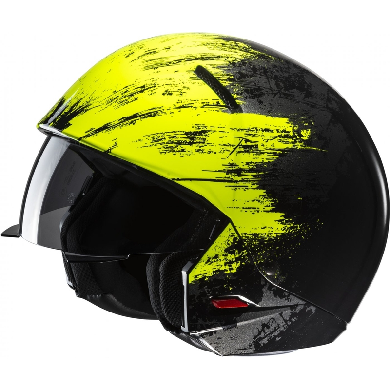 Casco aperto con maschera HJC i20 Furia MC3H nero-giallo fluo