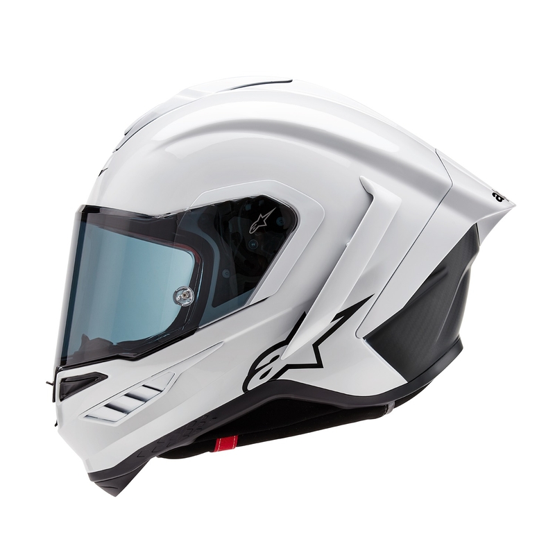 Casco moto integrale Alpinestars Supertech R-10 Solid carbonio bianco opaco