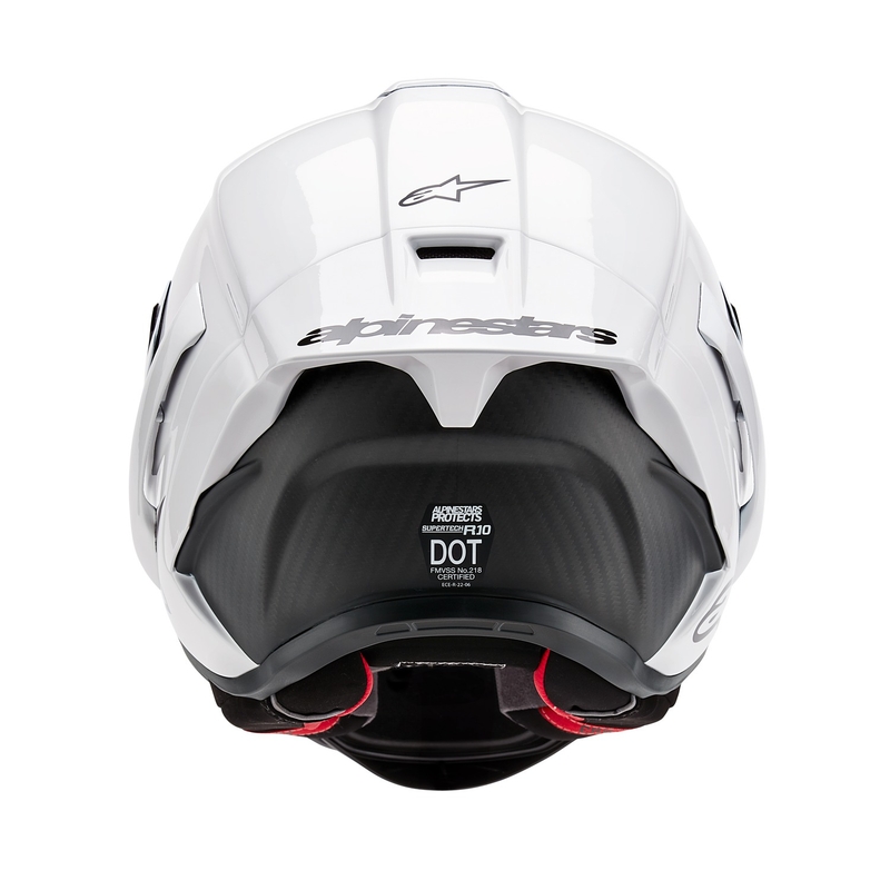 Casco moto integrale Alpinestars Supertech R-10 Solid carbonio bianco opaco