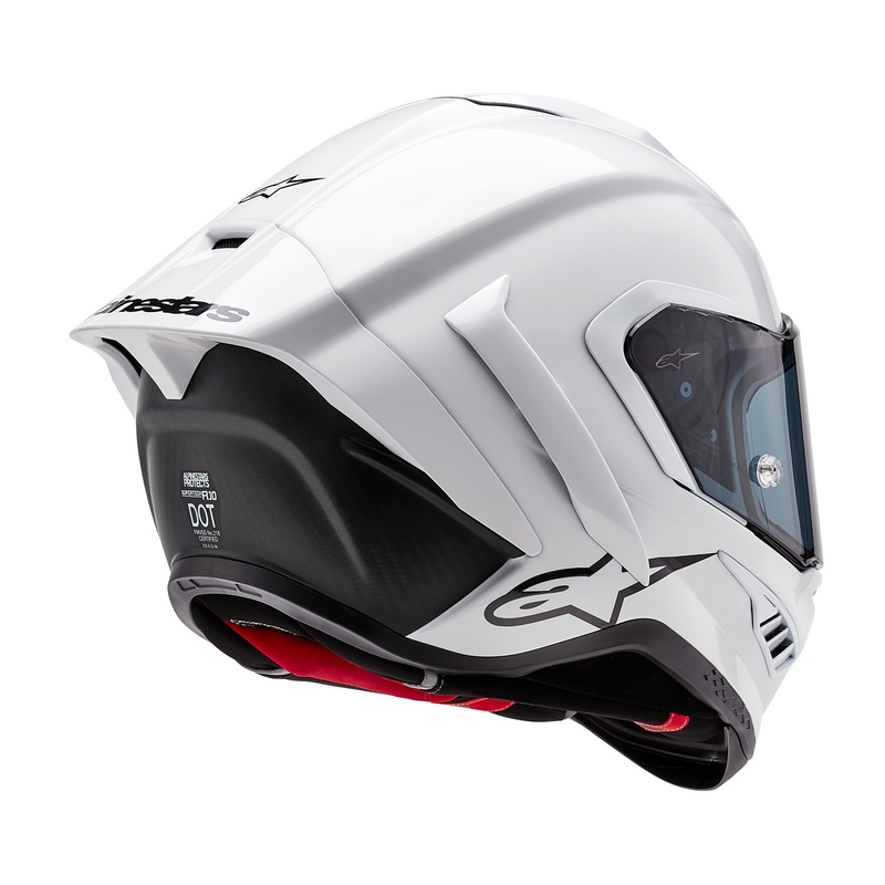 Casco moto integrale Alpinestars Supertech R-10 Solid carbonio bianco opaco