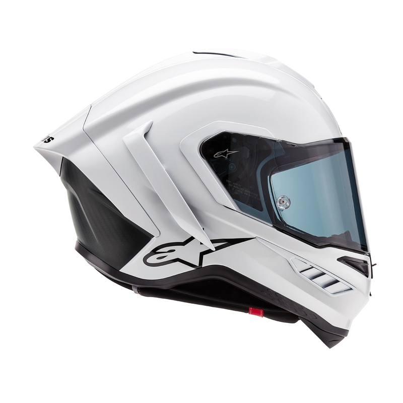 Casco moto integrale Alpinestars Supertech R-10 Solid carbonio bianco opaco