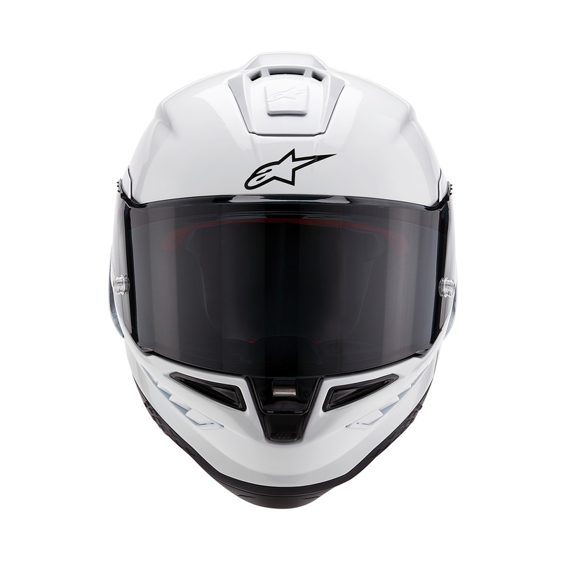 Casco moto integrale Alpinestars Supertech R-10 Solid carbonio bianco opaco