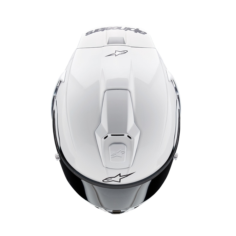 Casco moto integrale Alpinestars Supertech R-10 Solid carbonio bianco opaco