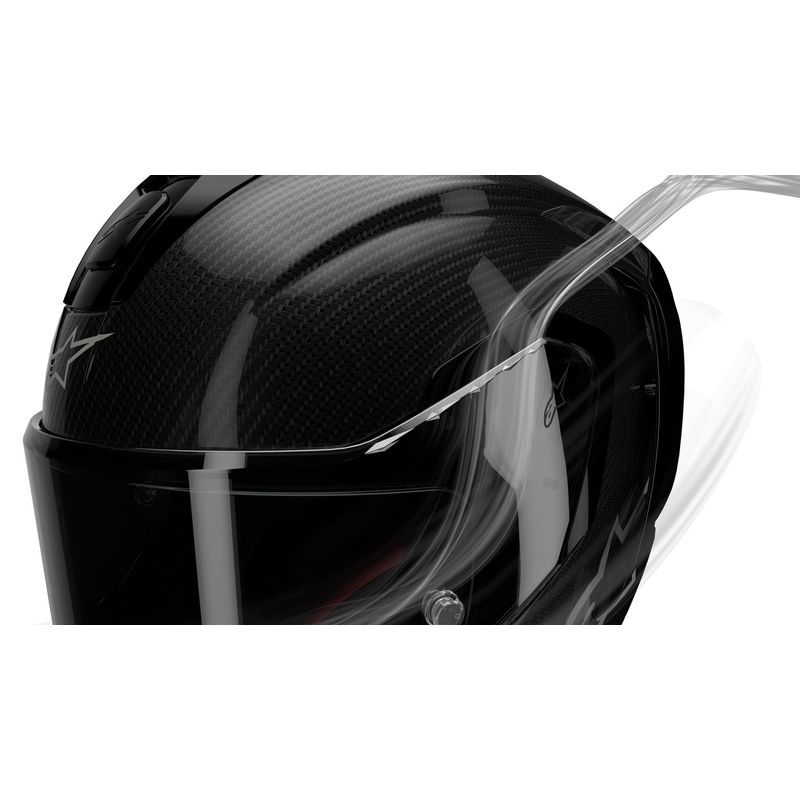 Casco moto integrale Alpinestars Supertech R-10 Team in carbonio rosso e bianco