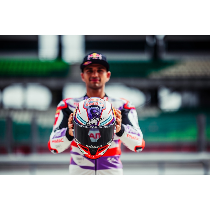 Casco moto integrale Alpinestars Supertech R-10 Team in carbonio rosso e bianco