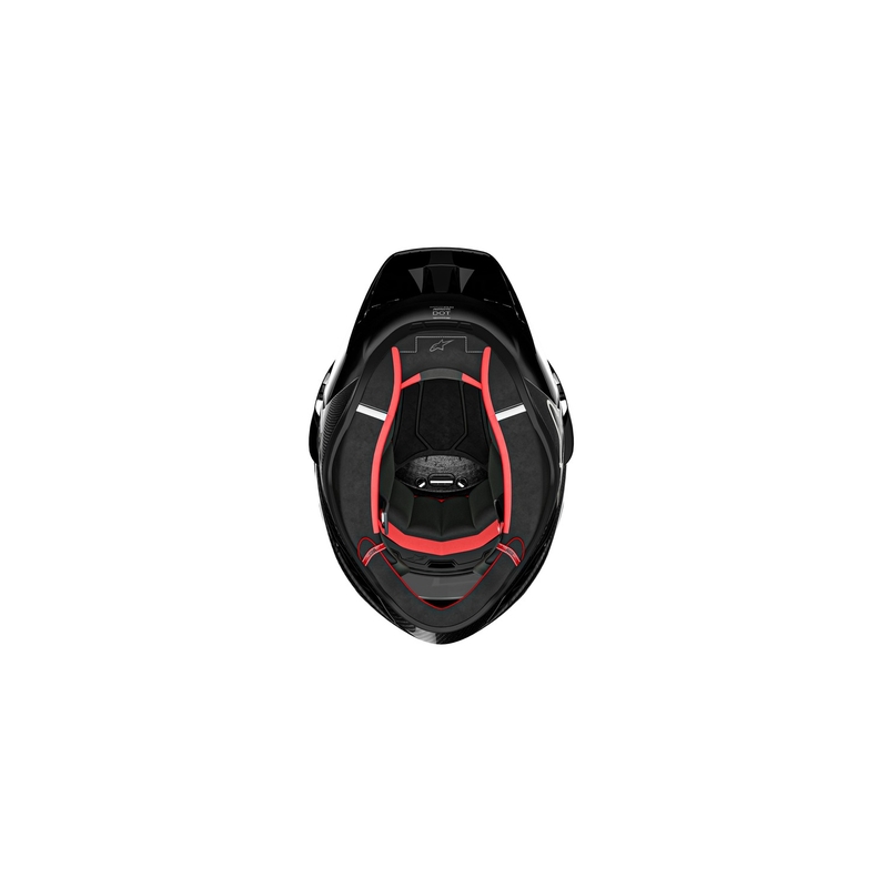 Casco moto integrale Alpinestars Supertech R-10 Team in carbonio rosso e bianco