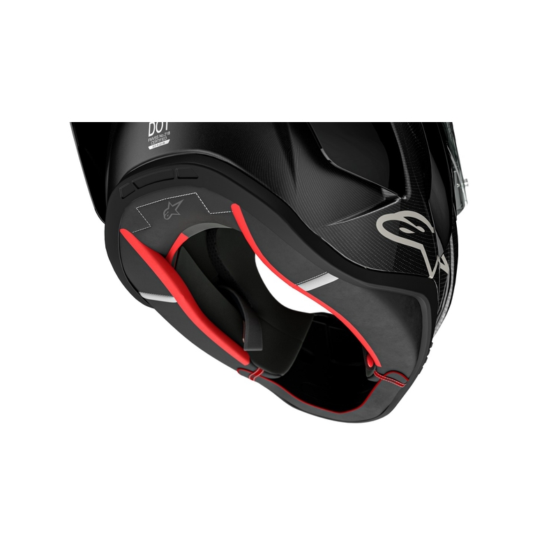 Casco moto integrale Alpinestars Supertech R-10 Team in carbonio rosso e bianco