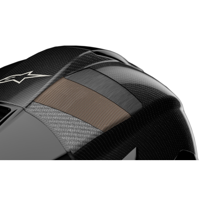 Casco moto integrale Alpinestars Supertech R-10 Team in carbonio rosso e bianco