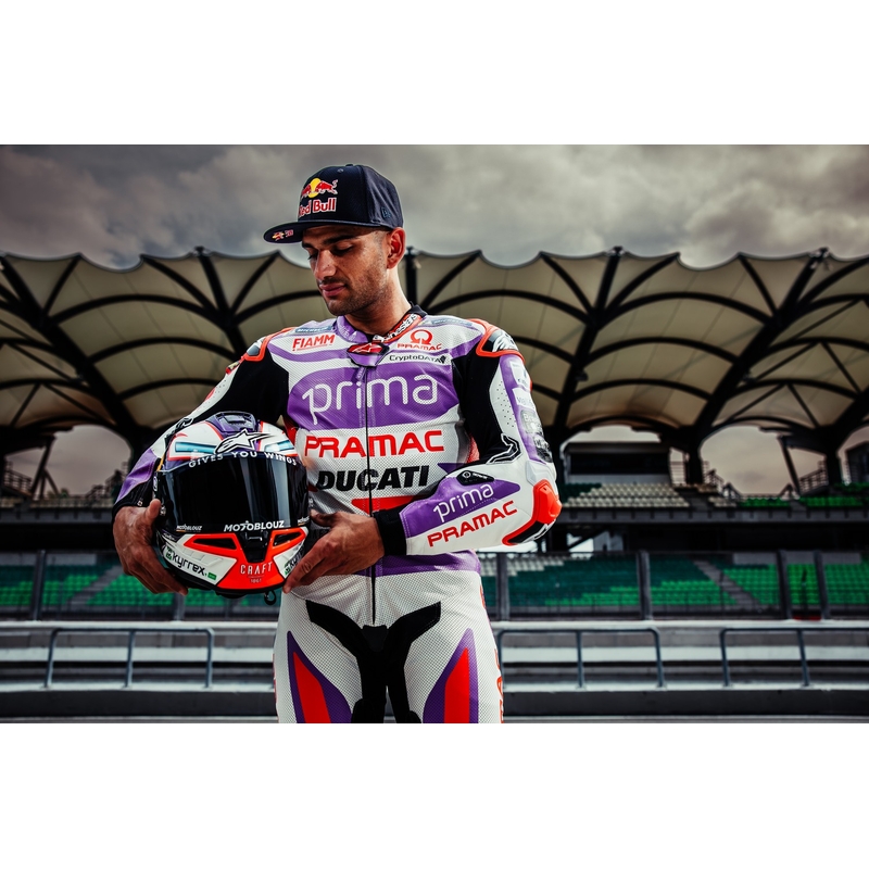 Alpinestars Supertech R-10 Team 2024 carbonio fluo rosso-blu-bianco opaco casco moto integrale