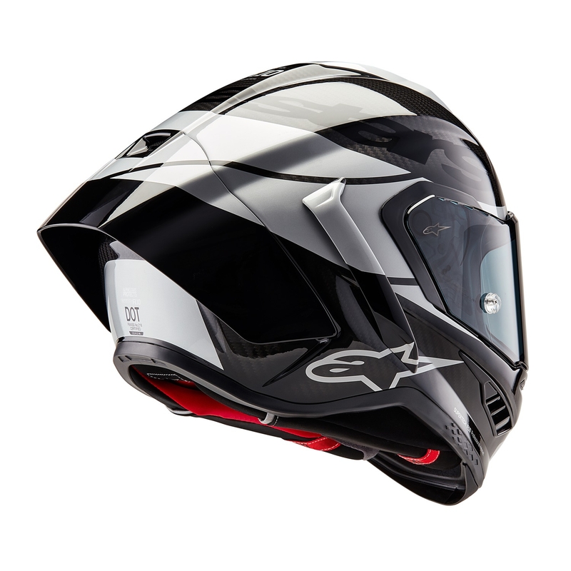 Casco integrale da moto Alpinestars Supertech R-10 Element Carbon argento-nero