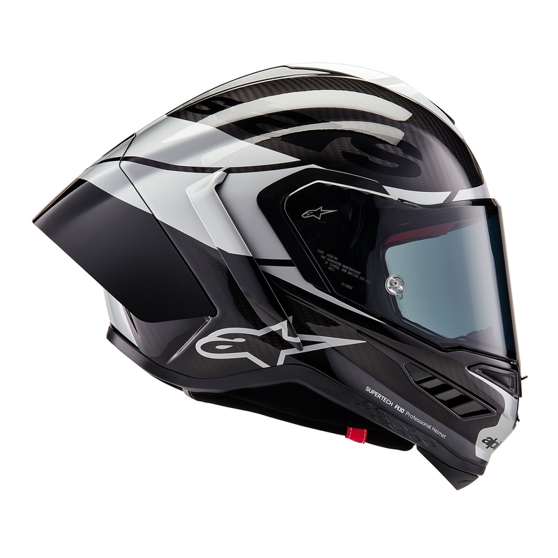Casco integrale da moto Alpinestars Supertech R-10 Element Carbon argento-nero