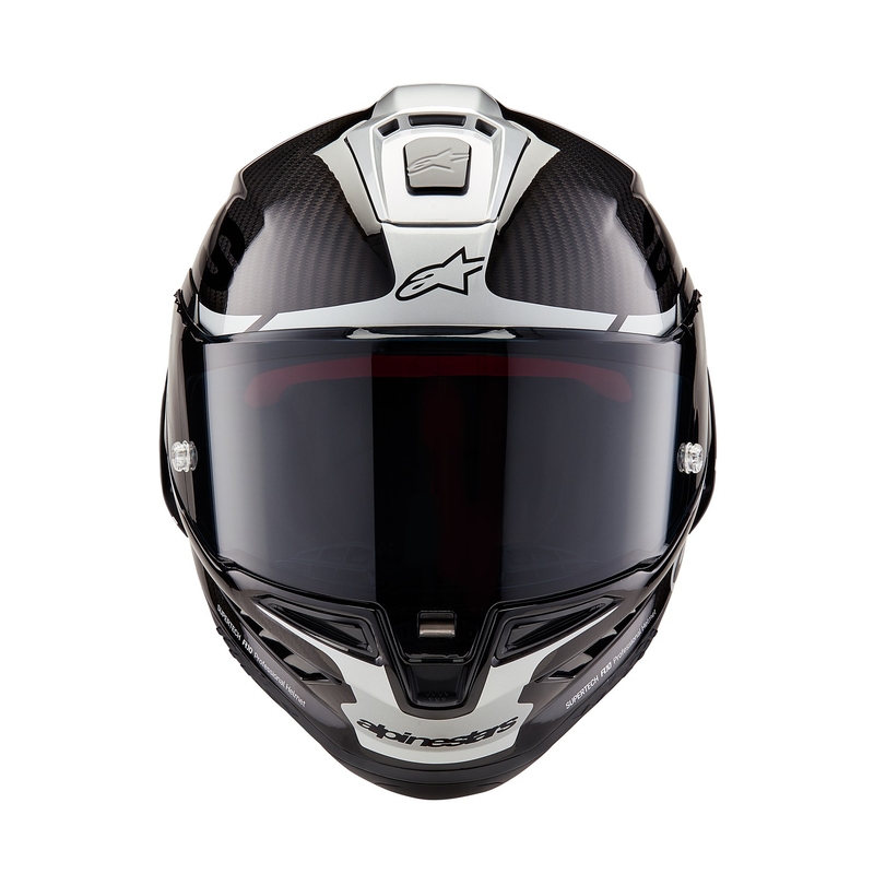 Casco integrale da moto Alpinestars Supertech R-10 Element Carbon argento-nero