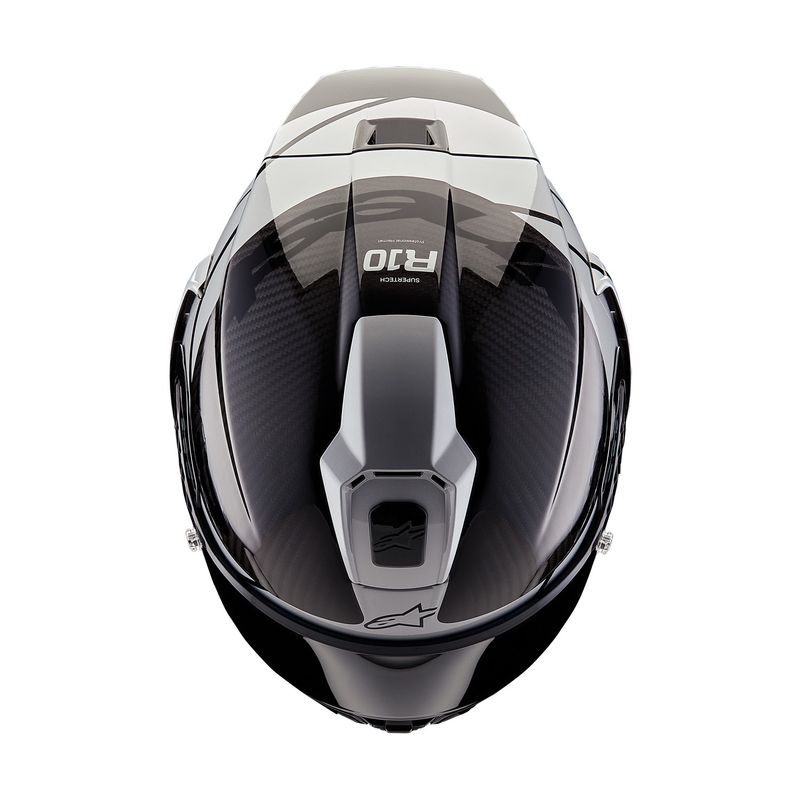 Casco integrale da moto Alpinestars Supertech R-10 Element Carbon argento-nero
