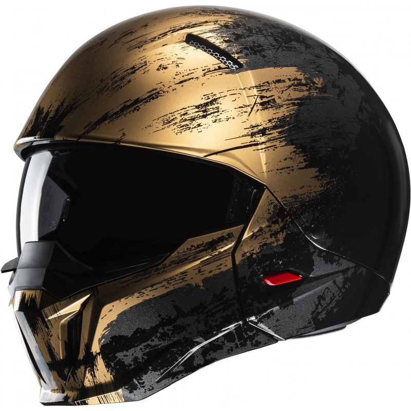 Casco aperto con maschera HJC i20 Furia MC9 nero-oro