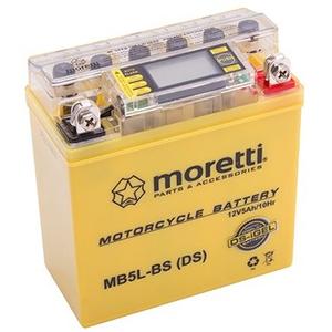 Batteria al gel senza manutenzione Moretti MB5L-BS, 12V 5Ah con misuratore di tensione