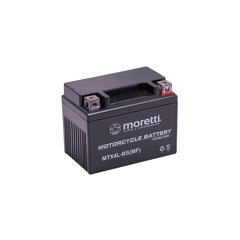 Moretti MTX4L-BS batteria al gel senza manutenzione, 12V 4Ah