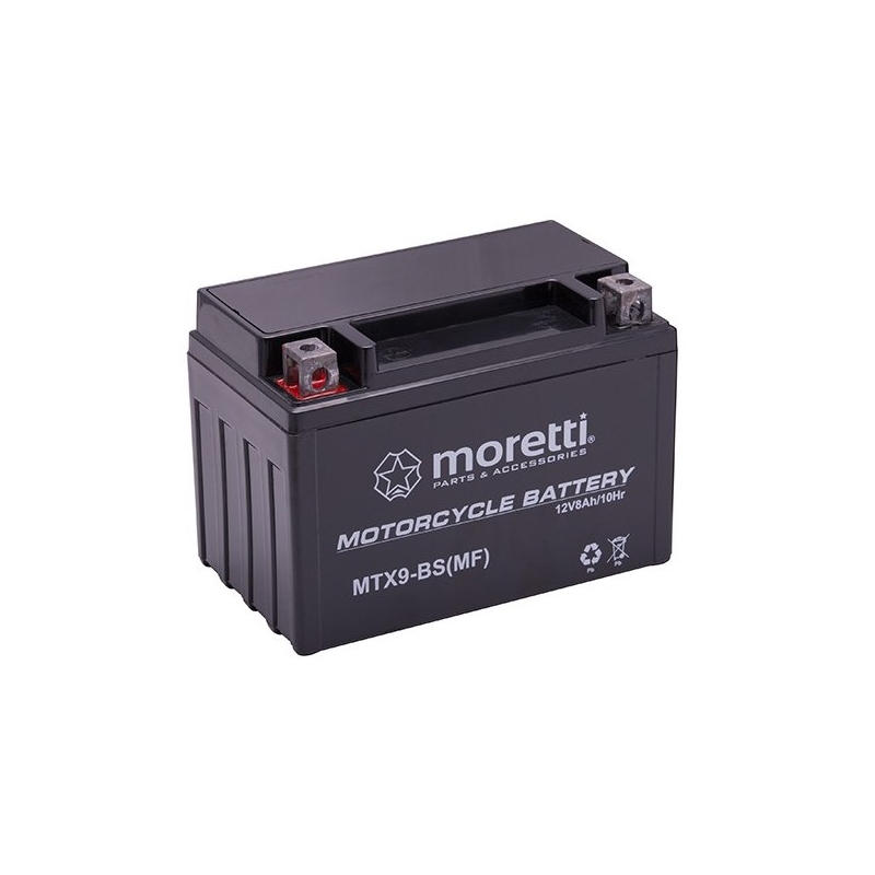 Moretti MTX9-BS batteria al gel senza manutenzione, 12V 8Ah