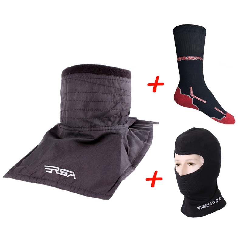 SET: scaldacollo RSA Soul + cappuccio termico RSA Heat + calzini funzionali RSA Classic