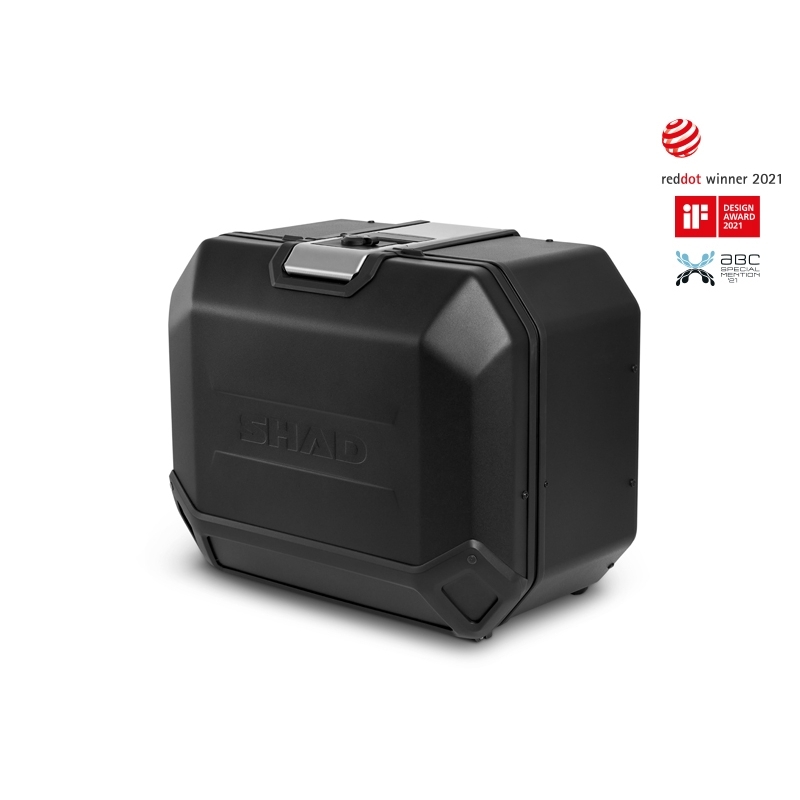 Kompletní sada černých hliníkových kufrů SHAD TERRA BLACK , 48L topcase 47L/47L boční kufry, včetně montážní sady a plotny SHAD DUCATI MULTISTRADA 950 / 1200 / 1260