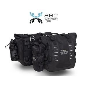 Complete set of SHAD TERRA TR40 adventure saddlebags and SHAD TERRA BLACK aluminium 48L topcase, including mounting kit SHAD TRIUMPH Tiger 900