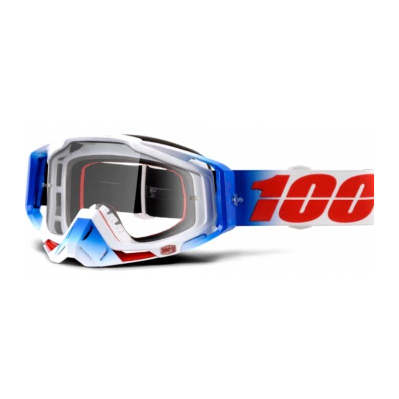 Brýle 100% Racecraft Fourth modro-bílo-červené (čiré plexi)