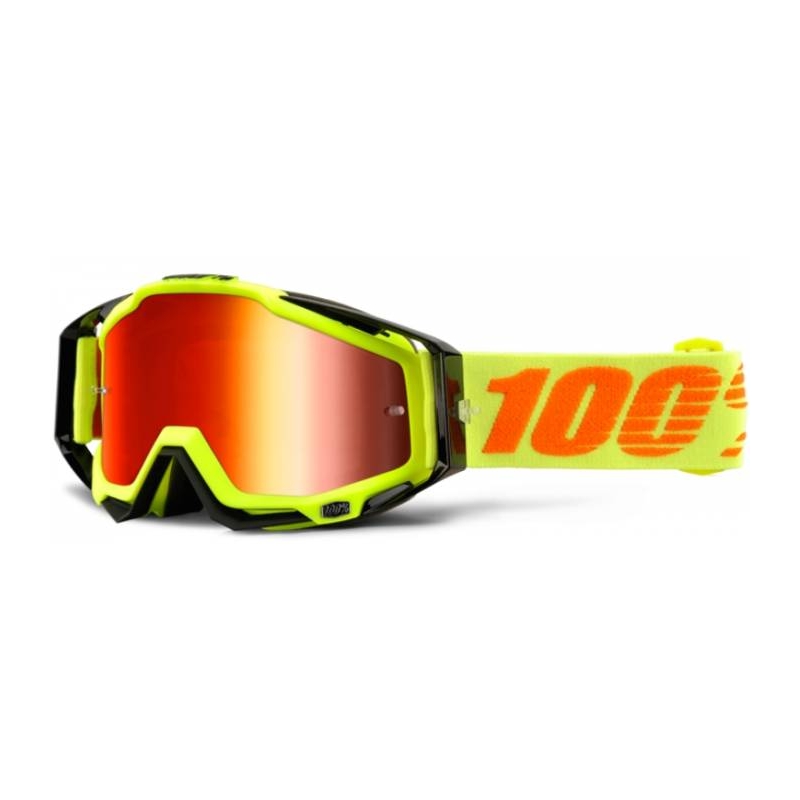 Brýle 100% Racecraft Attack Yellow černo-žluté (červené chrom plexi + čiré plexi)