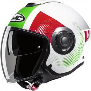 Casco moto aperto HJC i40N Pyle MC41 rosso-verde-bianco