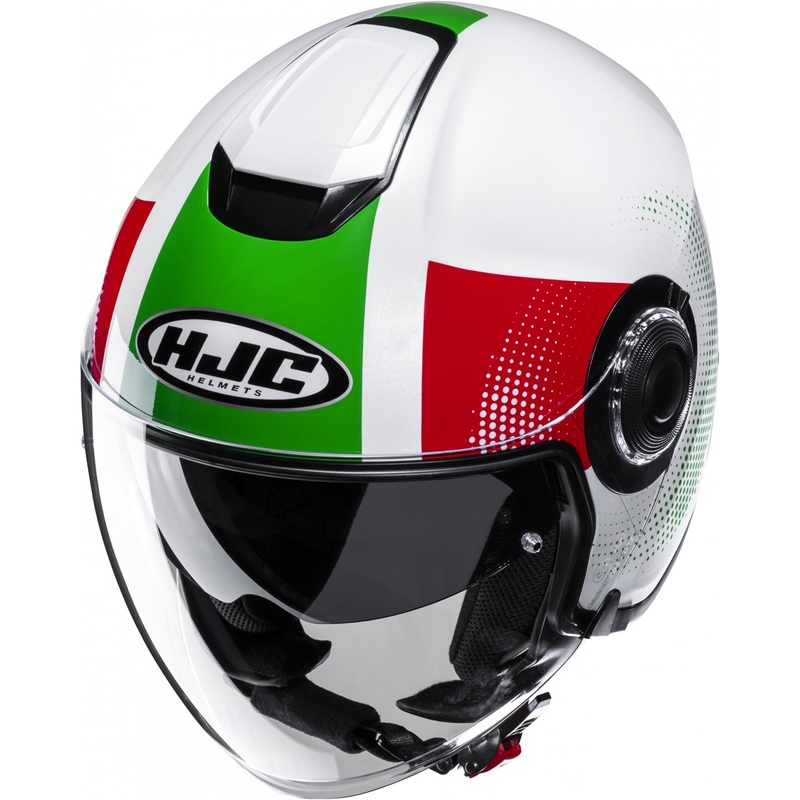 Casco moto aperto HJC i40N Pyle MC41 rosso-verde-bianco