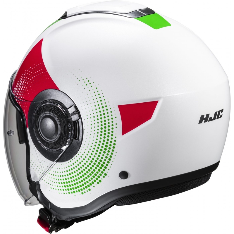 Casco moto aperto HJC i40N Pyle MC41 rosso-verde-bianco