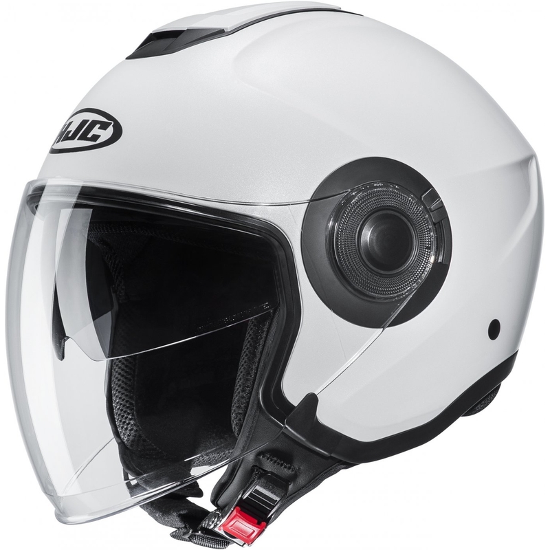 Casco moto aperto HJC i40N Solido bianco perla