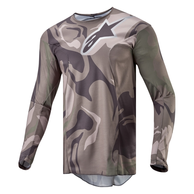 Maglia da motocross Alpinestars Racer Tactical verde mimetico-marrone