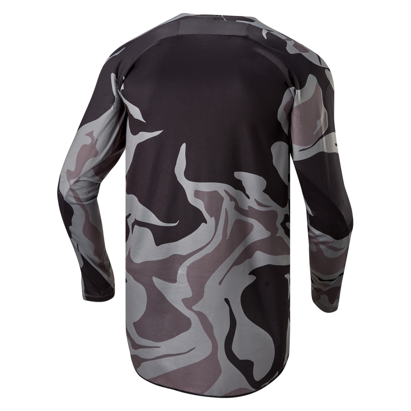 Maglia da motocross Alpinestars Racer Tactical grigio mimetico-giallo fluo-nero